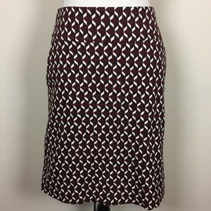 New Ann Taylor Maroon Geometric Skirt